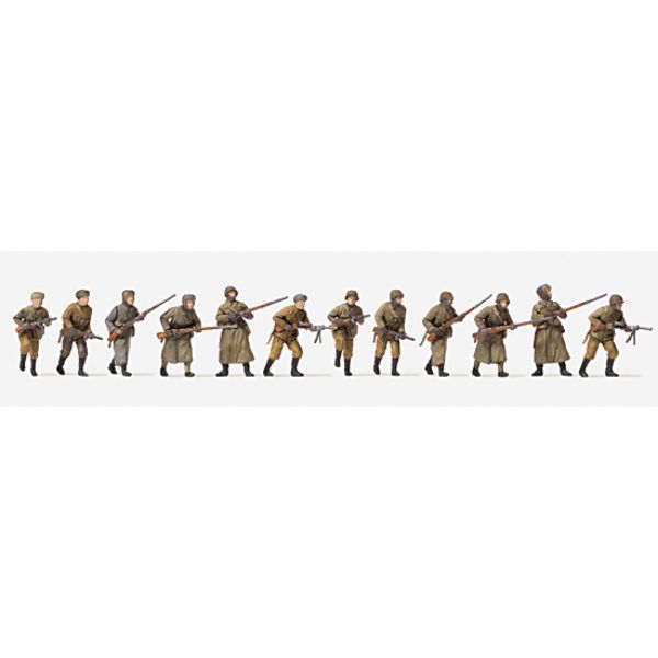 Sowiet. Infanterie (12), angreifend, 2. Weltkrieg, 1:72